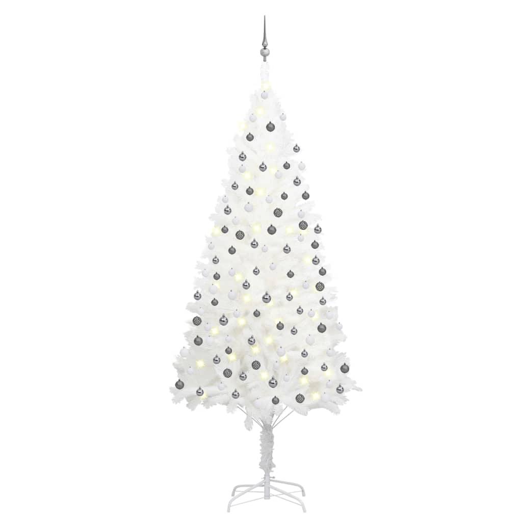 Artificial Christmas Tree with LEDs&Ball Set White 94.5" at Set Shop and Smile