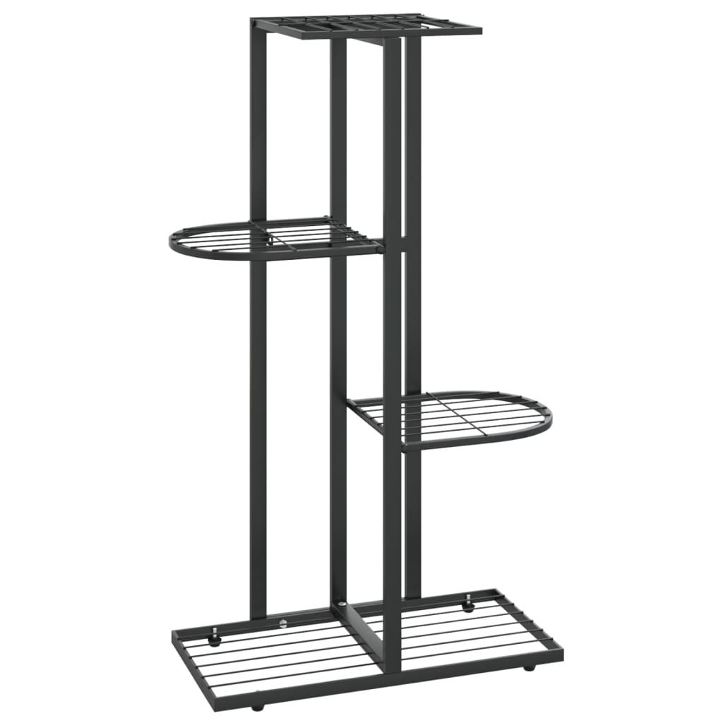 4-Floor Flower Stand 16.9"x8.7"x29.9" Black Metal at Set Shop and Smile
