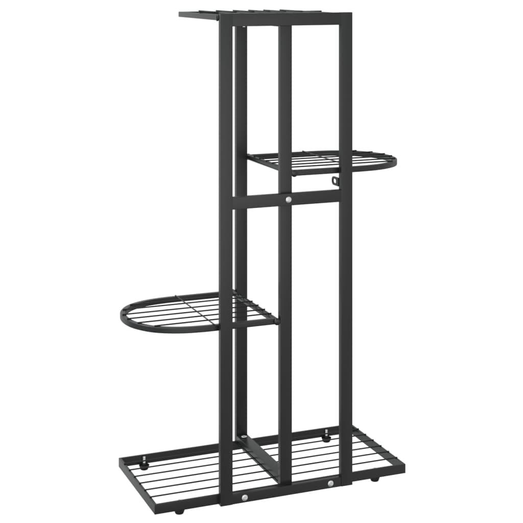 4-Floor Flower Stand 16.9"x8.7"x29.9" Black Metal at Set Shop and Smile