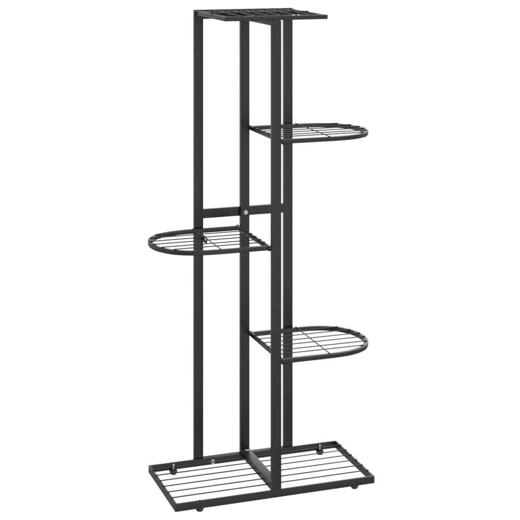 5-Floor Flower Stand 16.9"x8.7"x38.6" Black Metal at Set Shop and Smile