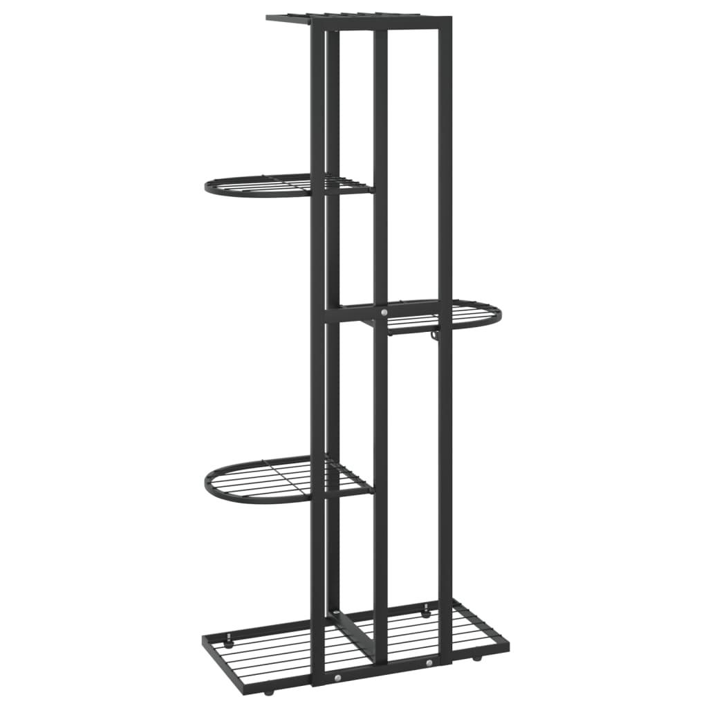 5-Floor Flower Stand 16.9"x8.7"x38.6" Black Metal at Set Shop and Smile