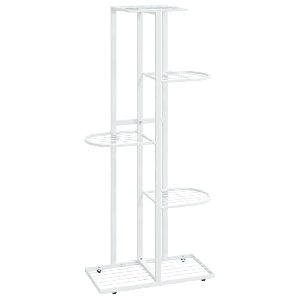 5-Floor Flower Stand 16.9"x8.7"x38.6" White Metal at Set Shop and Smile