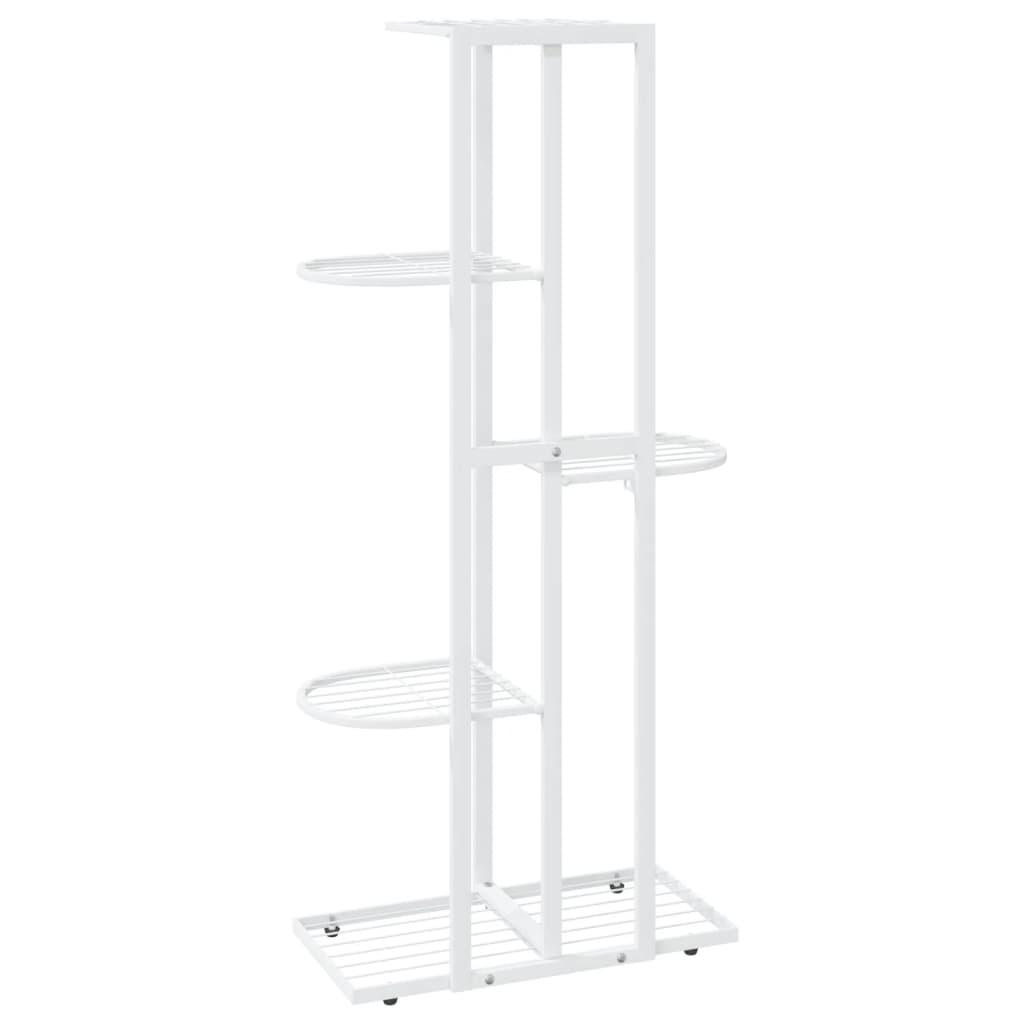 5-Floor Flower Stand 16.9"x8.7"x38.6" White Metal at Set Shop and Smile