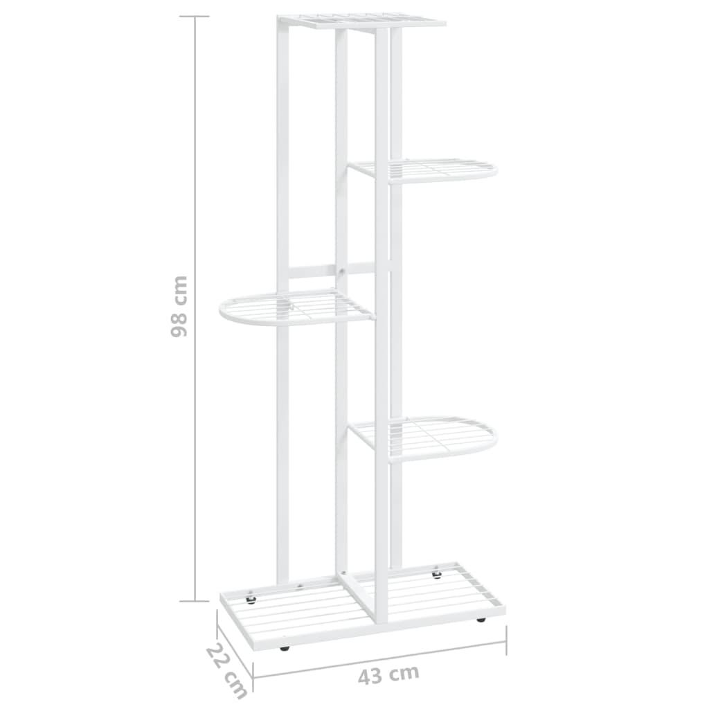5-Floor Flower Stand 16.9"x8.7"x38.6" White Metal at Set Shop and Smile