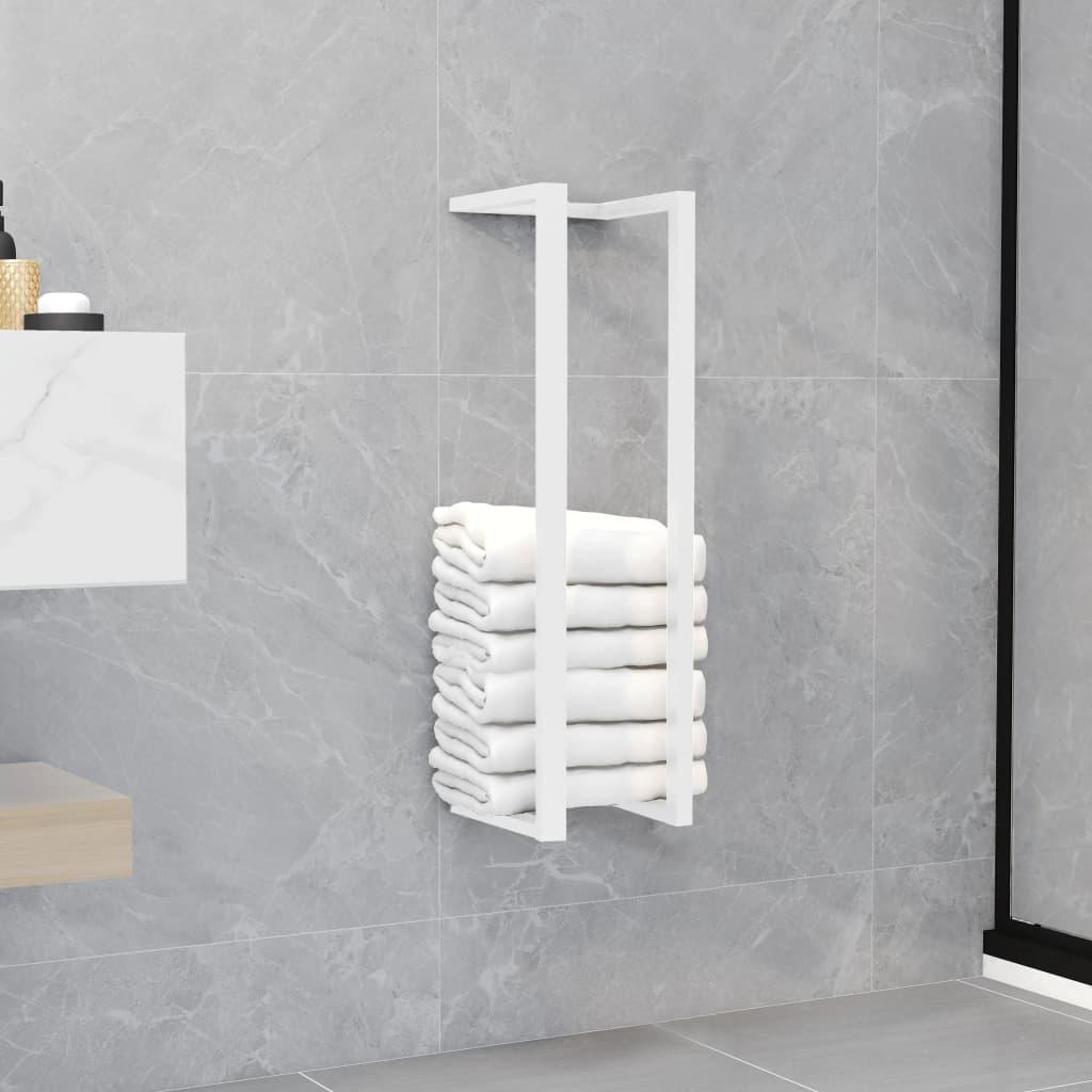 Towel Rack White 4.9"x4.9"x23.6" Steel at Set Shop and Smile
