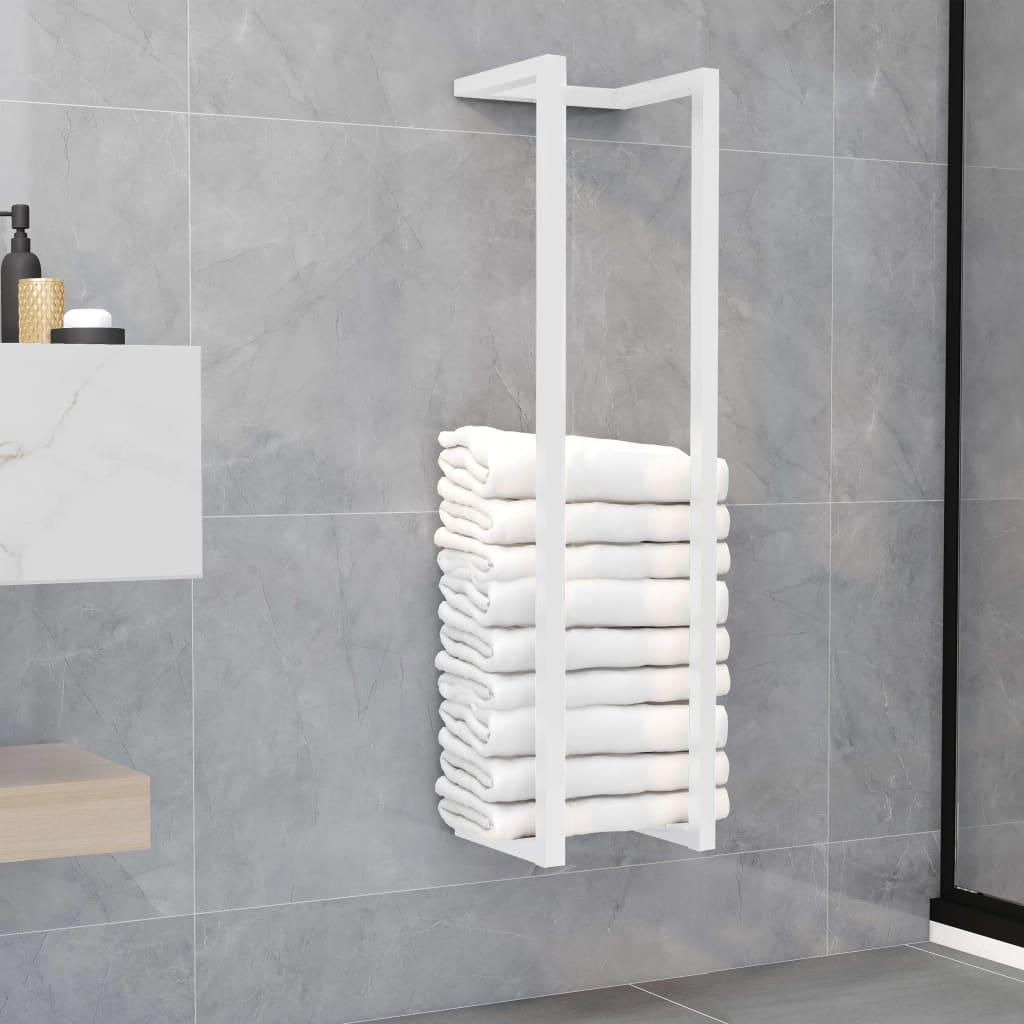 Towel Rack White 9.8"x7.9"x37.4" Steel at Set Shop and Smile