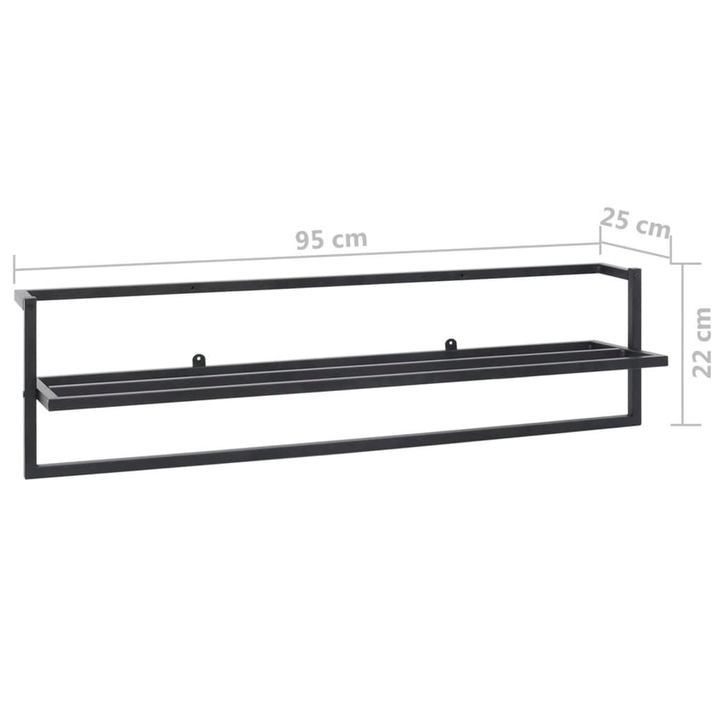 Towel Rack Black 37.4"x9.8"x8.7" Iron at Set Shop and Smile