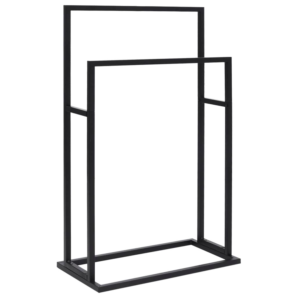 Freestanding Towel Rack Black 18.9"x9.4"x30.9" Iron at Set Shop and Smile