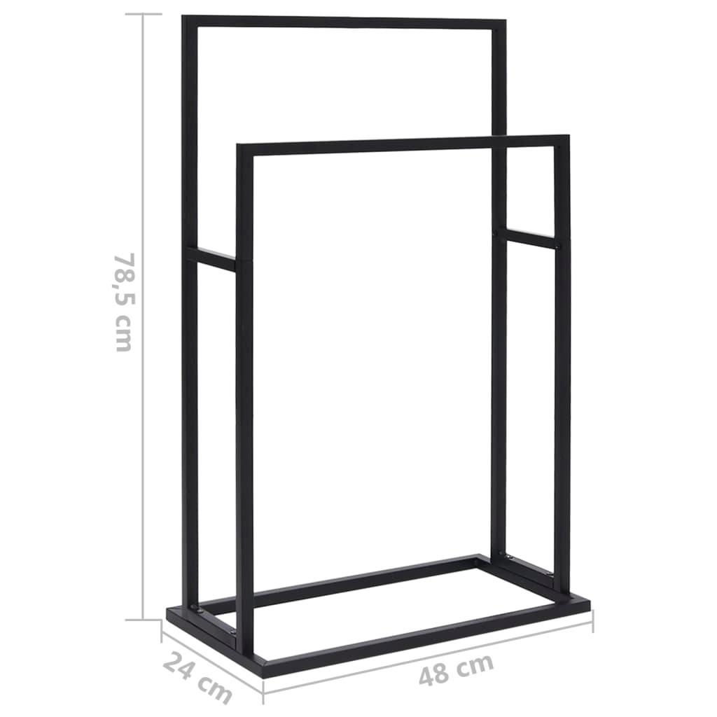 Freestanding Towel Rack Black 18.9"x9.4"x30.9" Iron at Set Shop and Smile