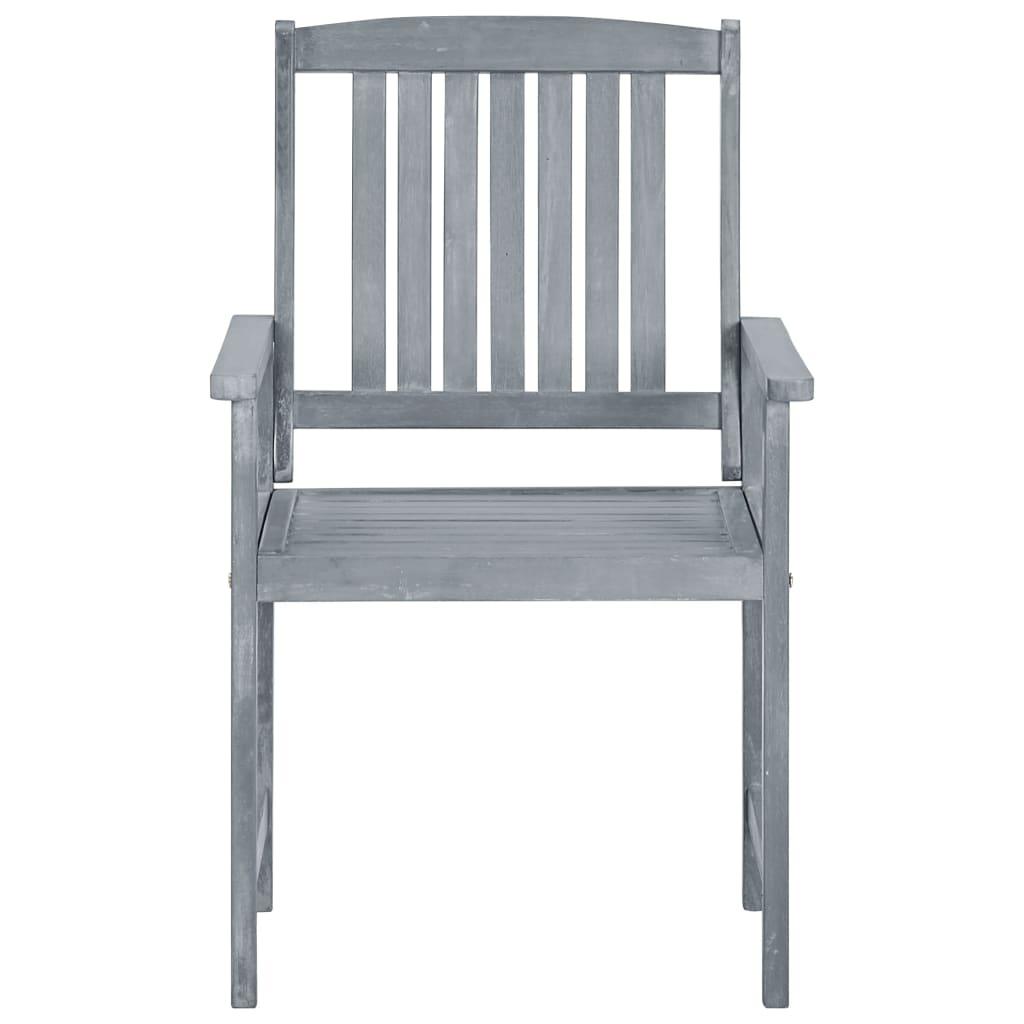 Patio Chairs 8 pcs Solid Acacia Wood Gray at Set Shop and Smile