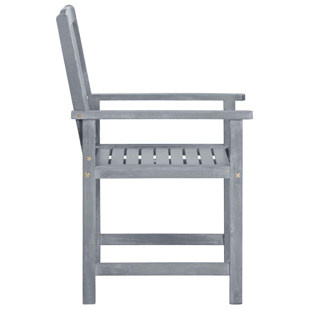 Patio Chairs 8 pcs Solid Acacia Wood Gray at Set Shop and Smile