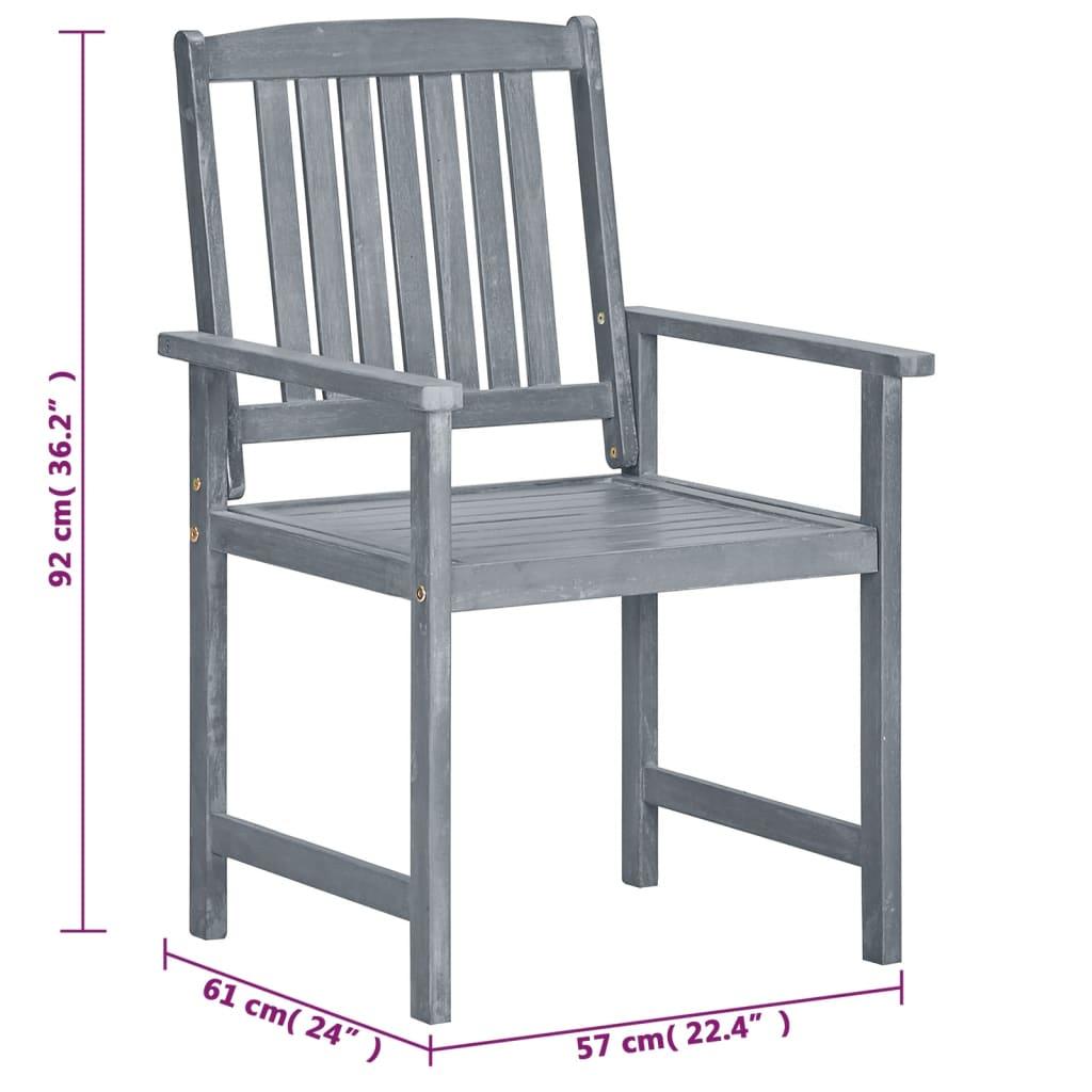 Patio Chairs 8 pcs Solid Acacia Wood Gray at Set Shop and Smile