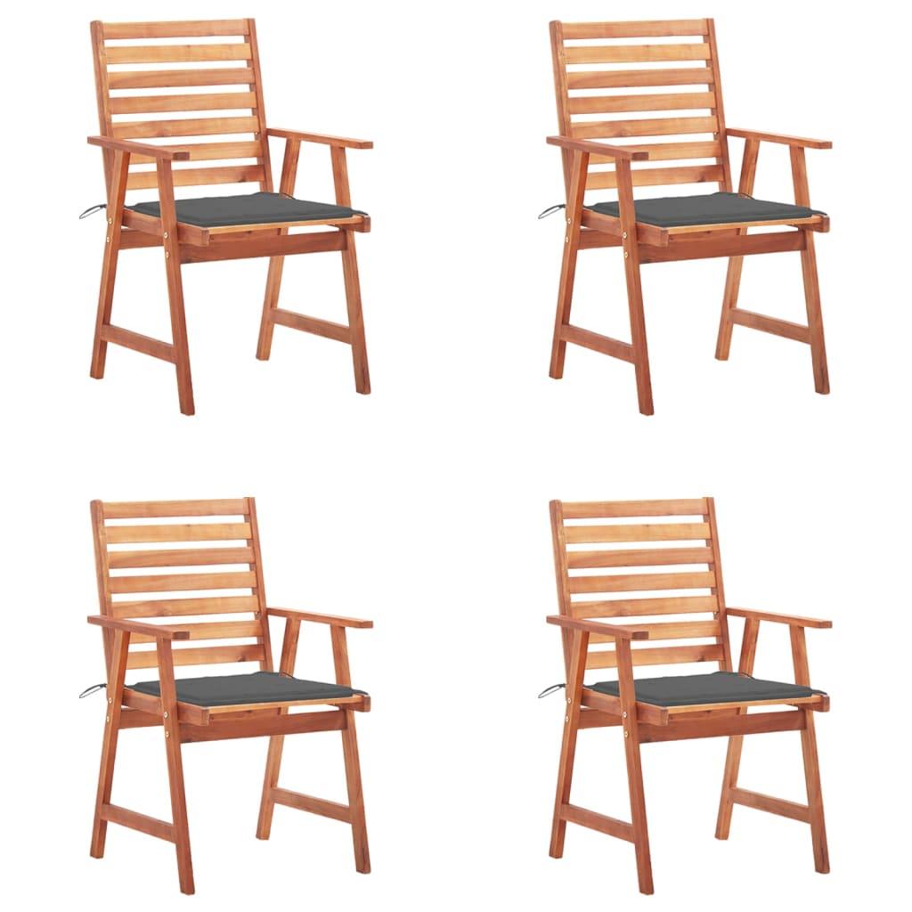 Patio Dining Chairs 4 pcs with Cushions Solid Acacia Wood at Set Shop and Smile