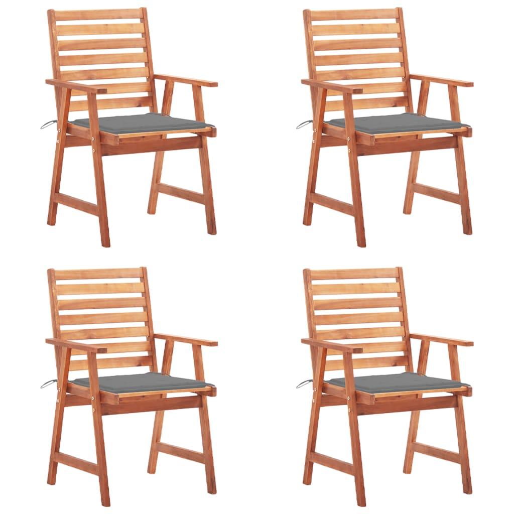 Patio Dining Chairs 4 pcs with Cushions Solid Acacia Wood at Set Shop and Smile