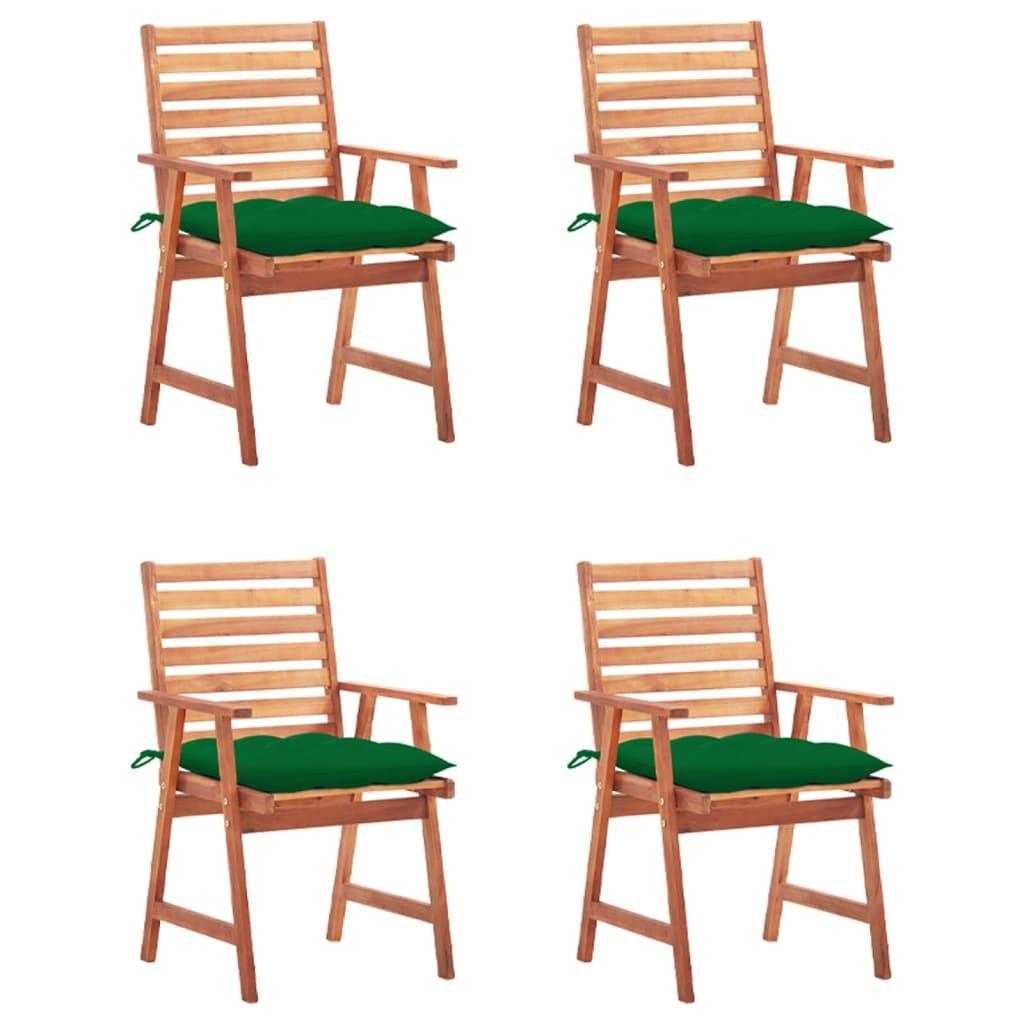 Patio Dining Chairs 4 pcs with Cushions Solid Acacia Wood at Set Shop and Smile