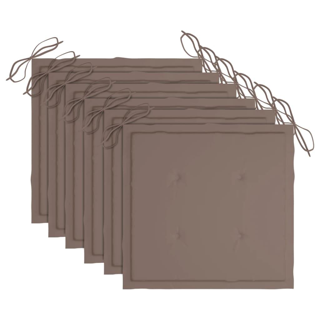 Patio Dining Chairs 6 pcs with Cushions Solid Acacia Wood at Set Shop and Smile