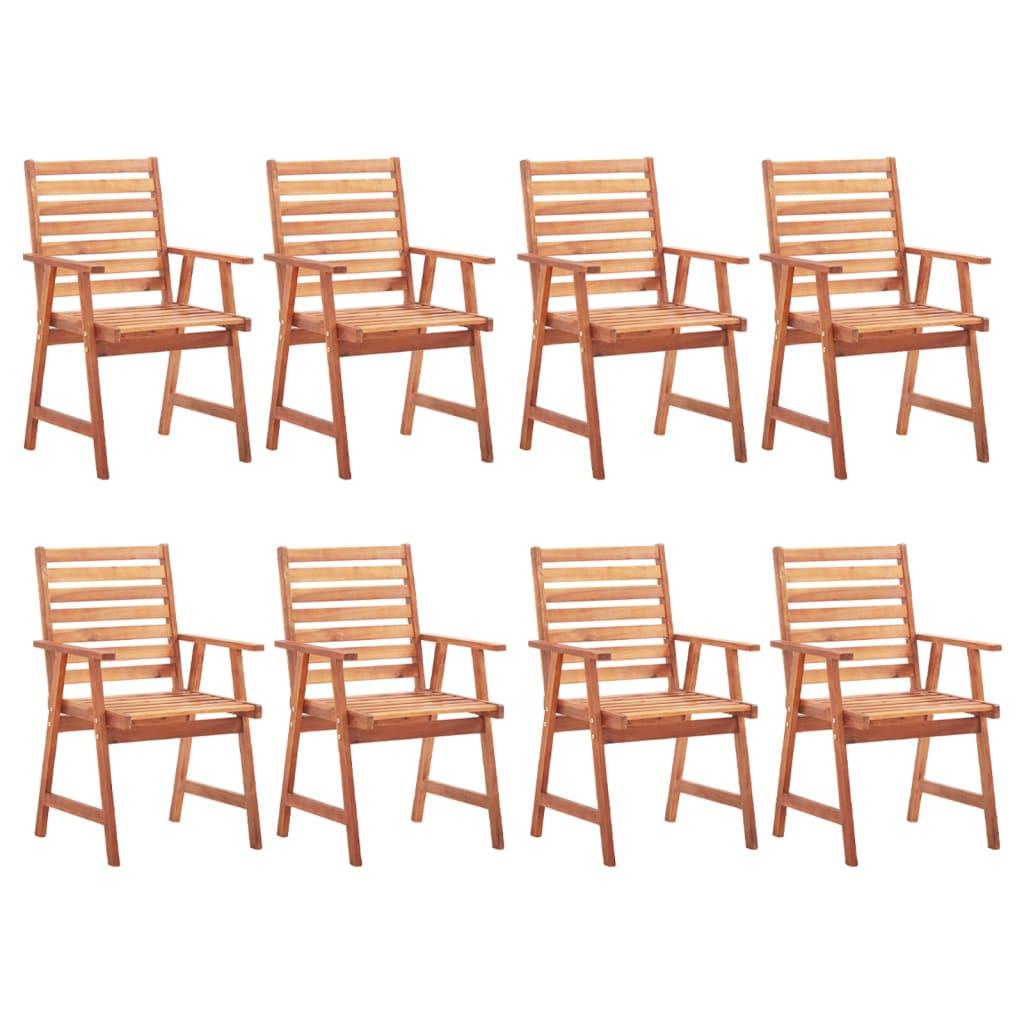 Patio Dining Chairs 8 pcs with Cushions Solid Acacia Wood at Set Shop and Smile