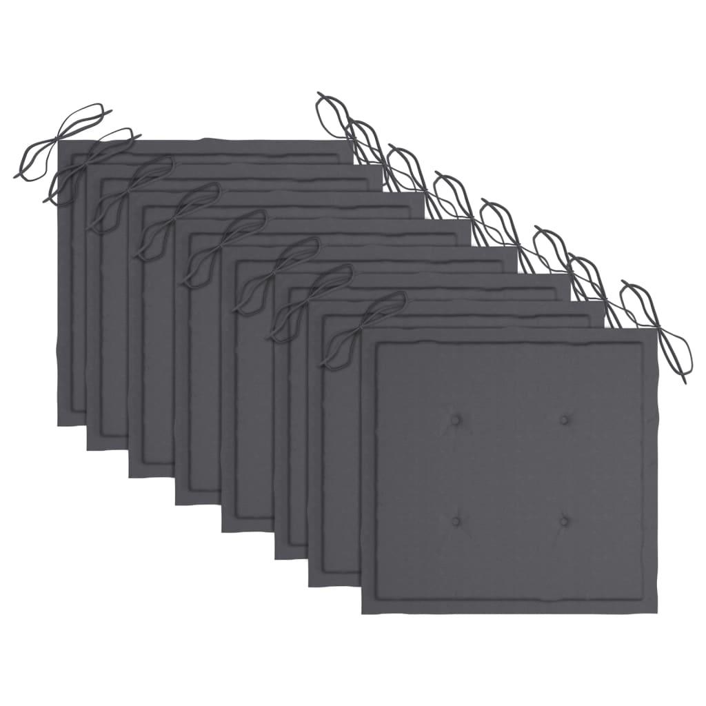 Patio Dining Chairs 8 pcs with Cushions Solid Acacia Wood at Set Shop and Smile