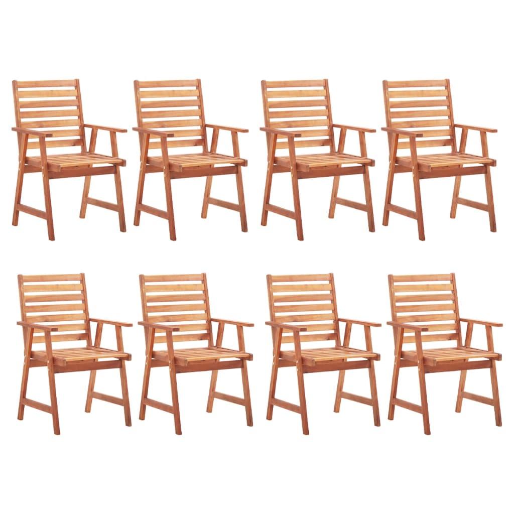 Patio Dining Chairs 8 pcs with Cushions Solid Acacia Wood at Set Shop and Smile