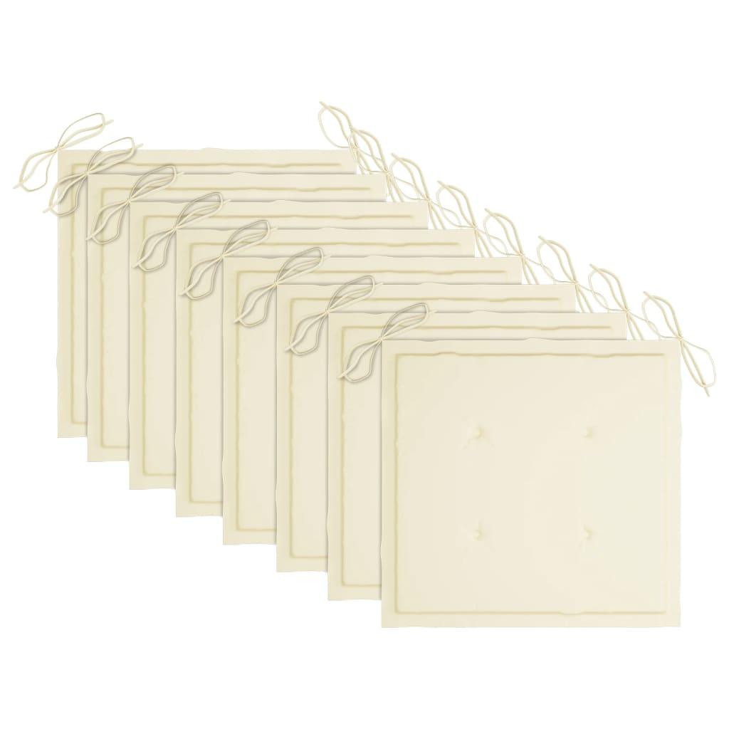 Patio Dining Chairs 8 pcs with Cushions Solid Acacia Wood at Set Shop and Smile