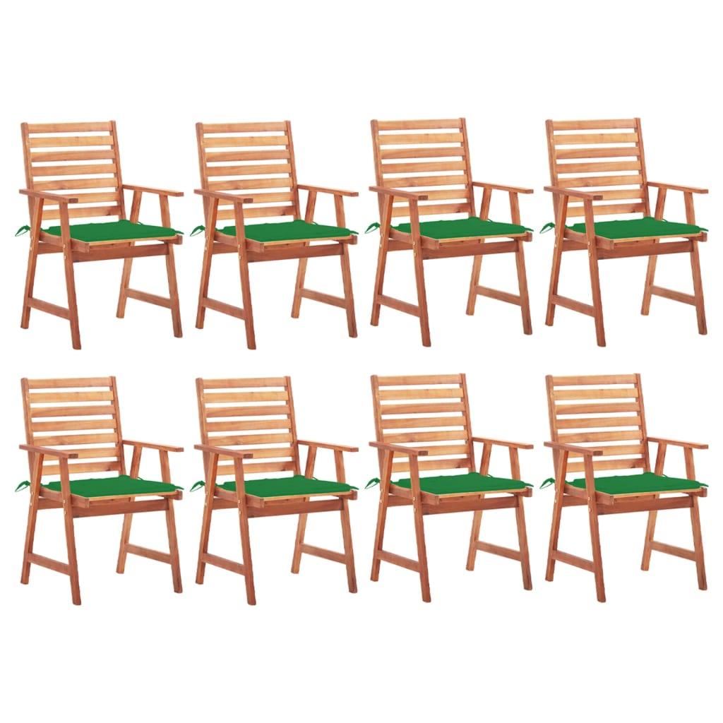 Patio Dining Chairs 8 pcs with Cushions Solid Acacia Wood at Set Shop and Smile