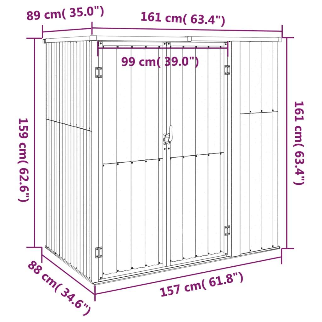 Garden Tool Shed Anthracite 63.4"x35"x63.4" Galvanized Steel at Set Shop and Smile