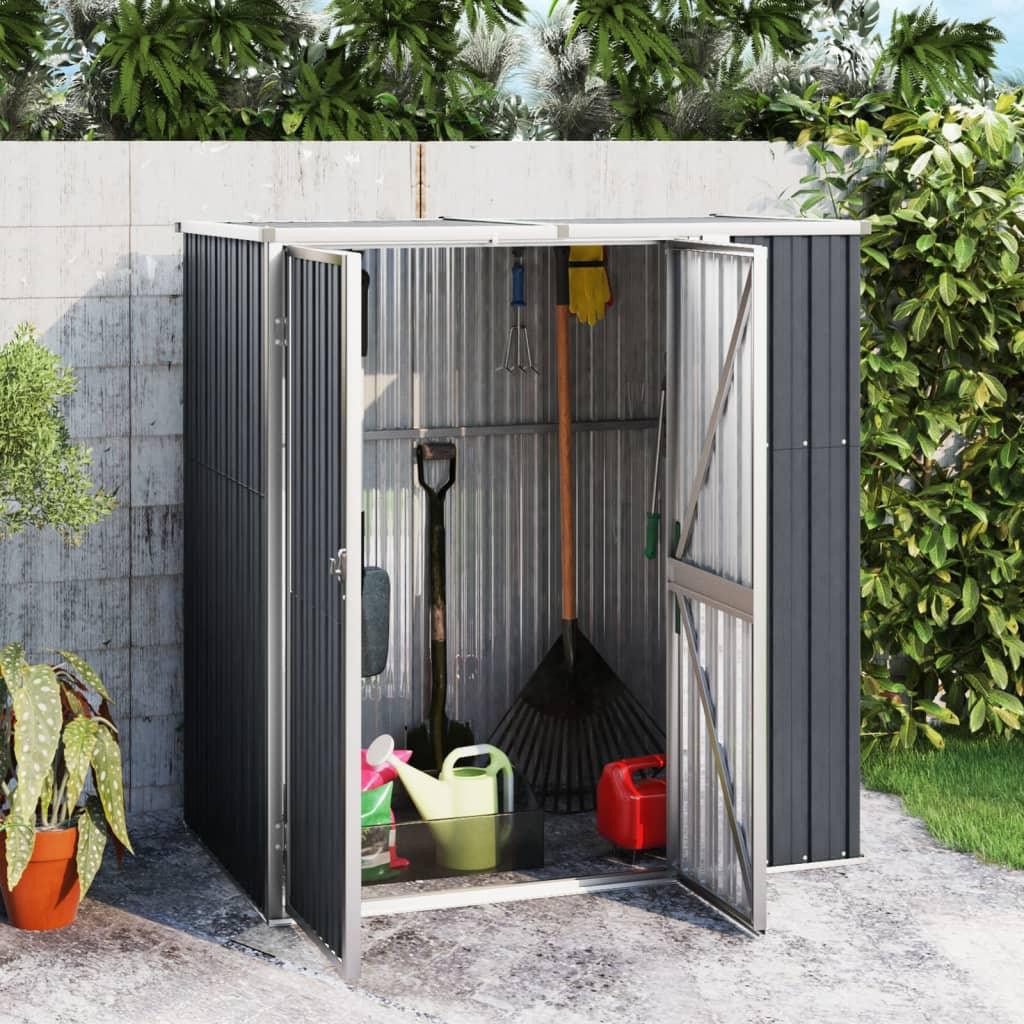 Garden Tool Shed Anthracite 63.4"x35"x63.4" Galvanized Steel at Set Shop and Smile