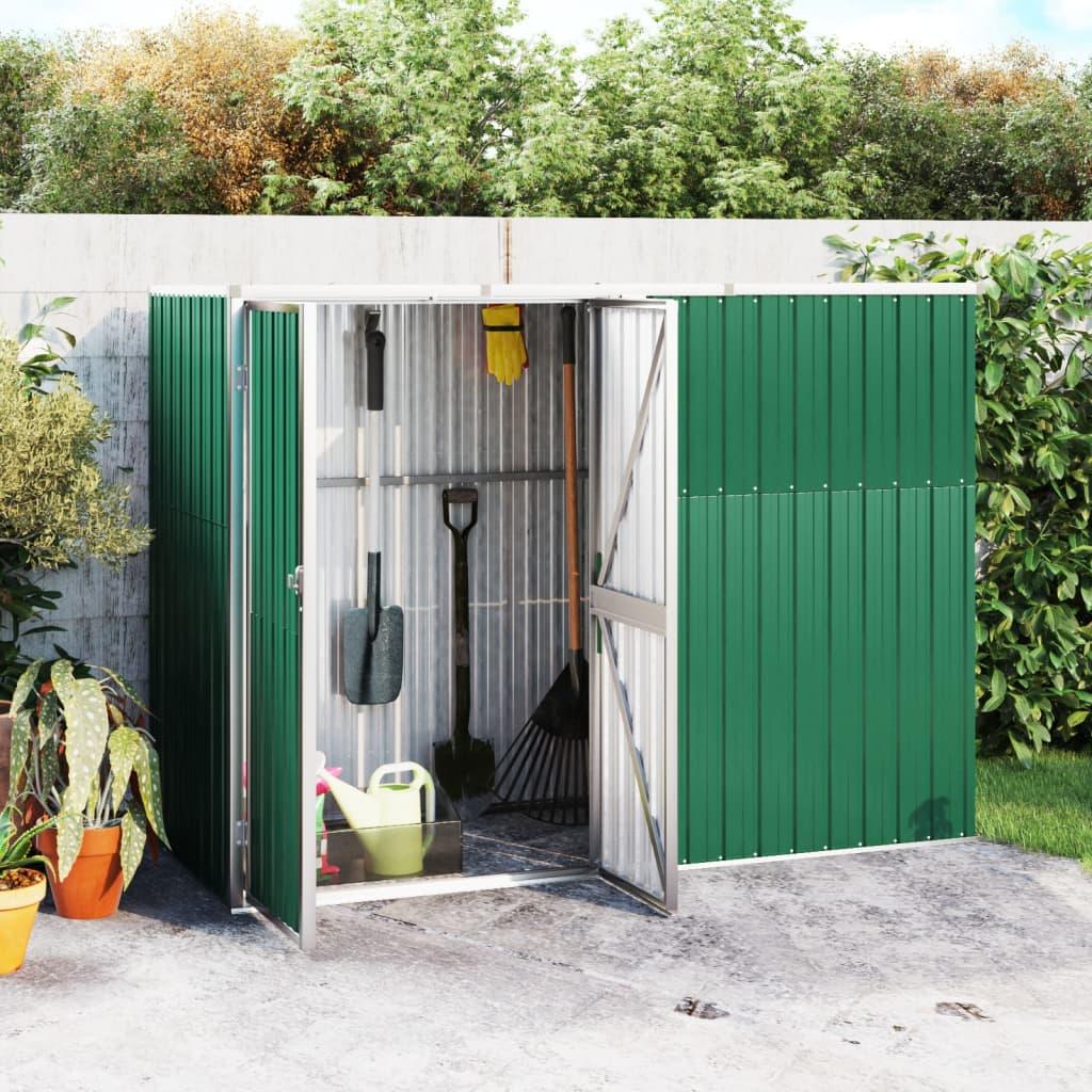 Garden Tool Shed Green 88.6"x35"x63.4" Galvanized Steel at Set Shop and Smile