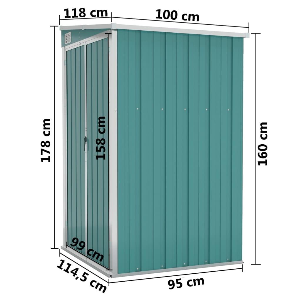 Wall-mounted Garden Shed Green 46.5"x39.4"x70.1" Galvanized Steel at Set Shop and Smile