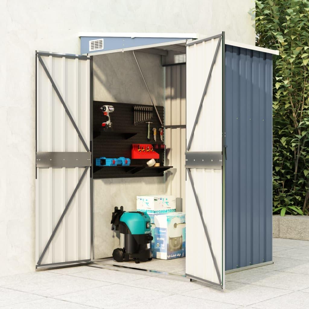 Wall-mounted Garden Shed Gray 46.5"x39.4"x70.1" Galvanized Steel at Set Shop and Smile
