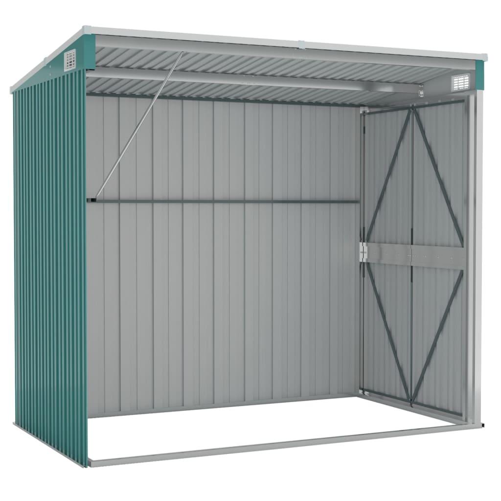 Wall-mounted Garden Shed Green 46.5"x76.4"x70.1" Galvanized Steel at Set Shop and Smile