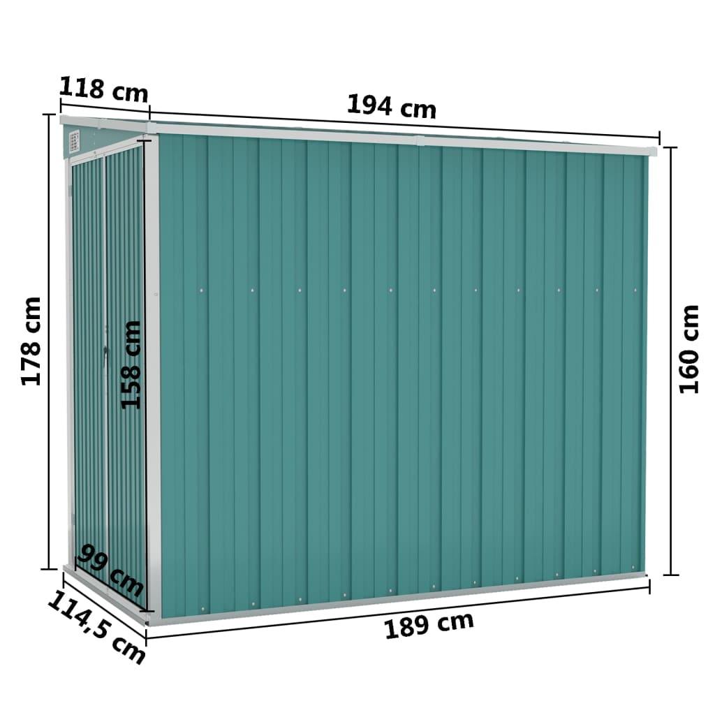 Wall-mounted Garden Shed Green 46.5"x76.4"x70.1" Galvanized Steel at Set Shop and Smile