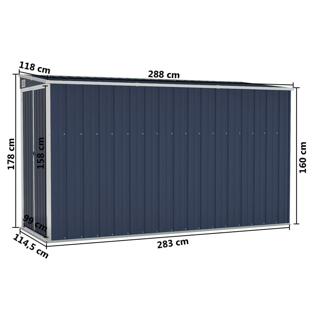 Wall-mounted Garden Shed Anthracite 46.5"x113.4"x70.1" Steel at Set Shop and Smile