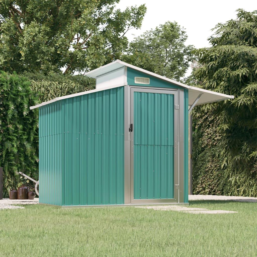 Garden Shed Green 106.3"x51.2"x82.1" Galvanized Steel at Set Shop and Smile