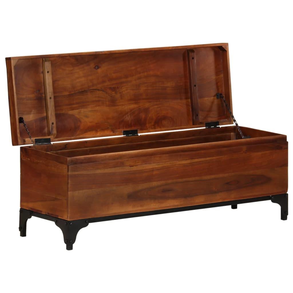Storage Trunk 43.3"x13.8"x16.1" Solid Acacia Wood at Set Shop and Smile