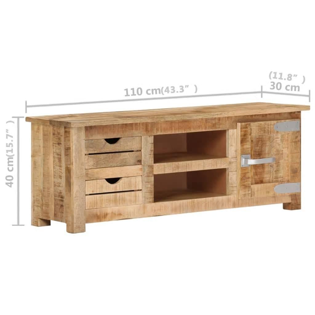 TV Cabinet 43.3"x11.8"x15.7" Rough Mango Wood at Set Shop and Smile