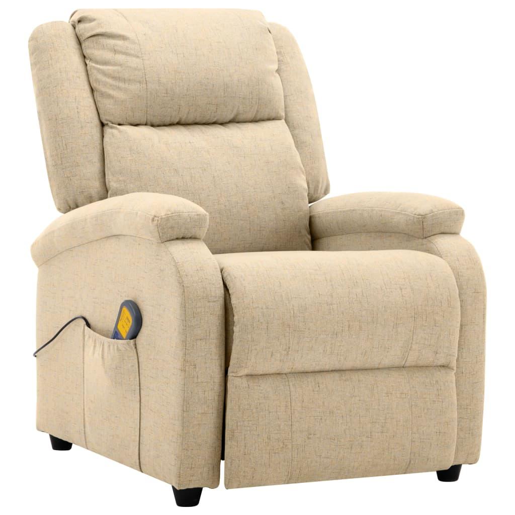 Massage Recliner Cream Fabric at Set Shop and Smile