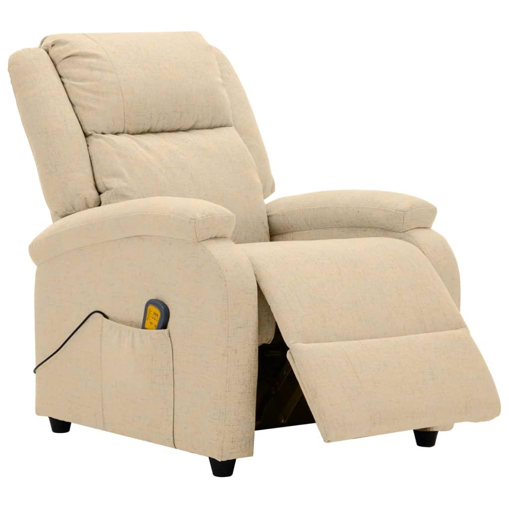 Massage Recliner Cream Fabric at Set Shop and Smile