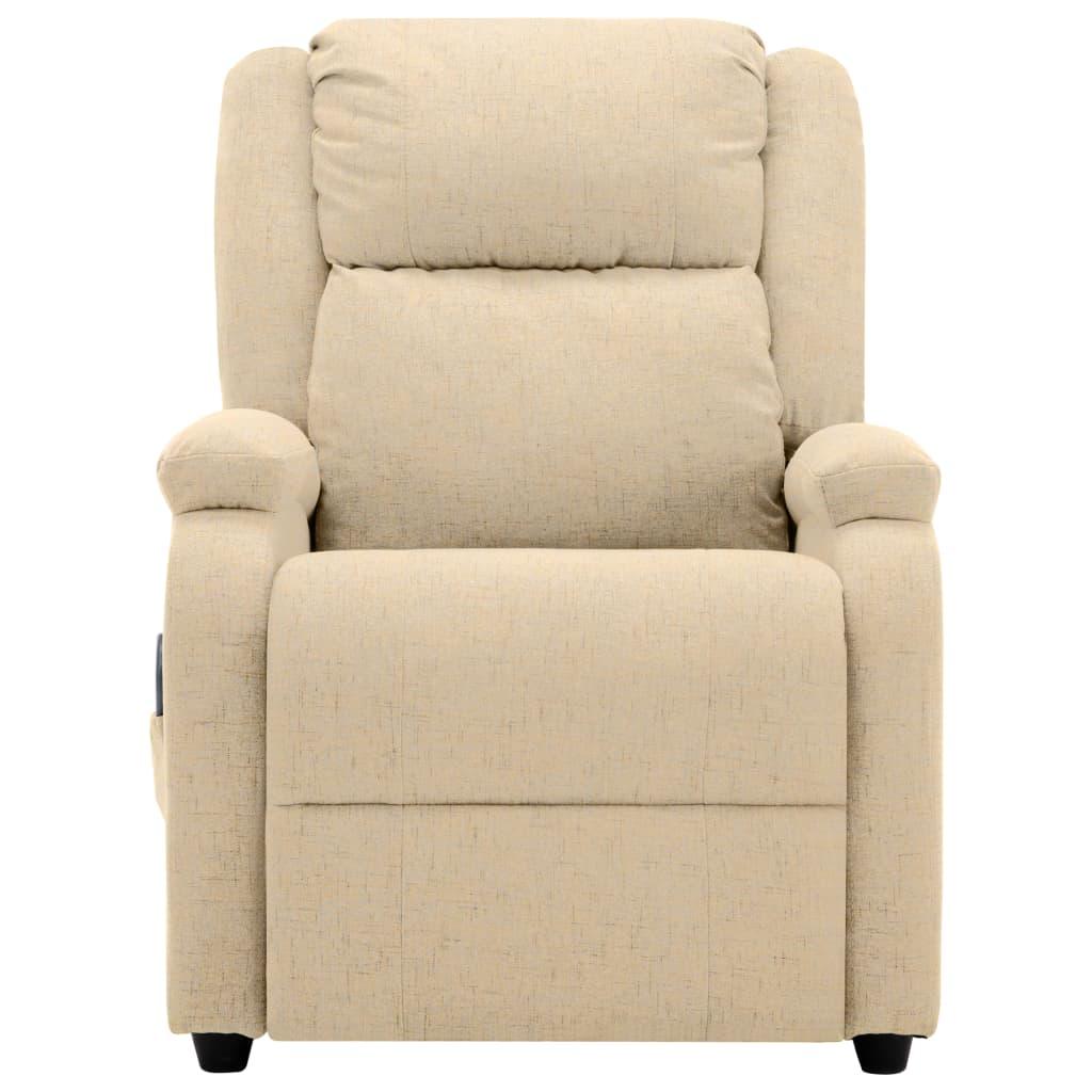 Massage Recliner Cream Fabric at Set Shop and Smile
