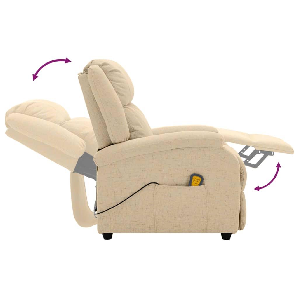 Massage Recliner Cream Fabric at Set Shop and Smile