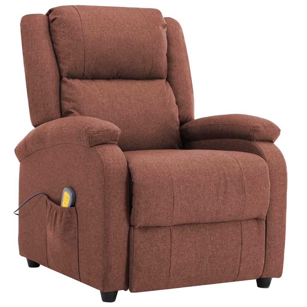 Massage Recliner Brown Fabric at Set Shop and Smile