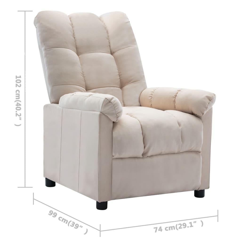 Recliner Cream Fabric at Set Shop and Smile