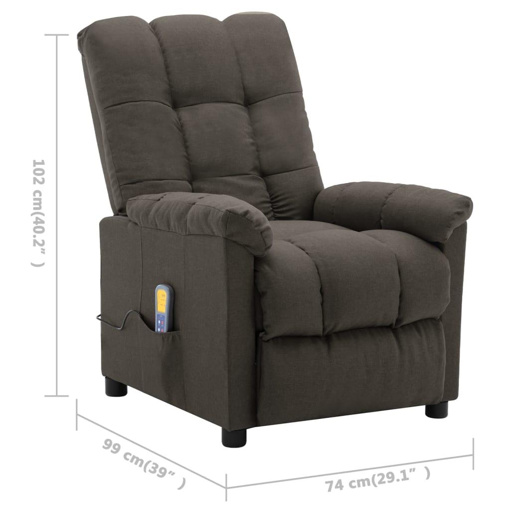 Massage Recliner Taupe Fabric at Set Shop and Smile
