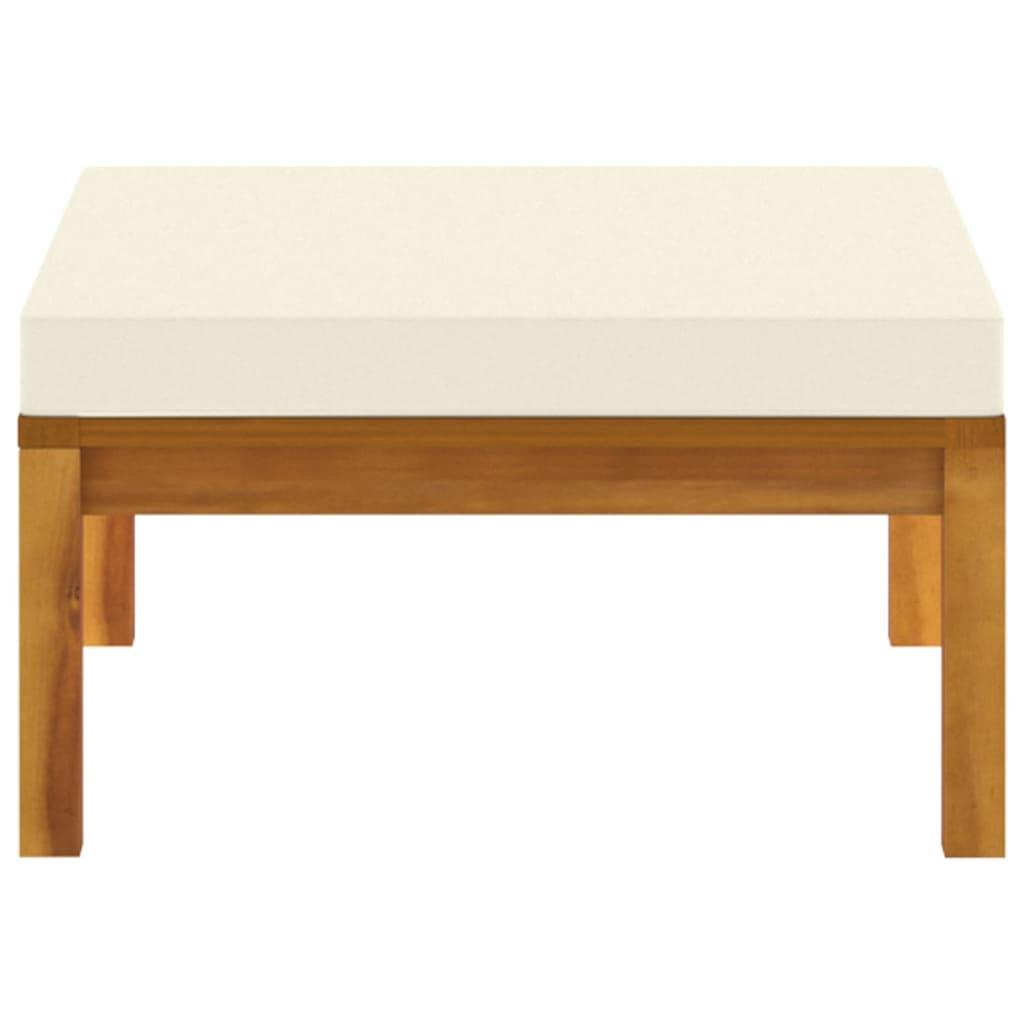 3 Piece Patio Lounge Set with Cream White Cushions Acacia Wood at Set Shop and Smile