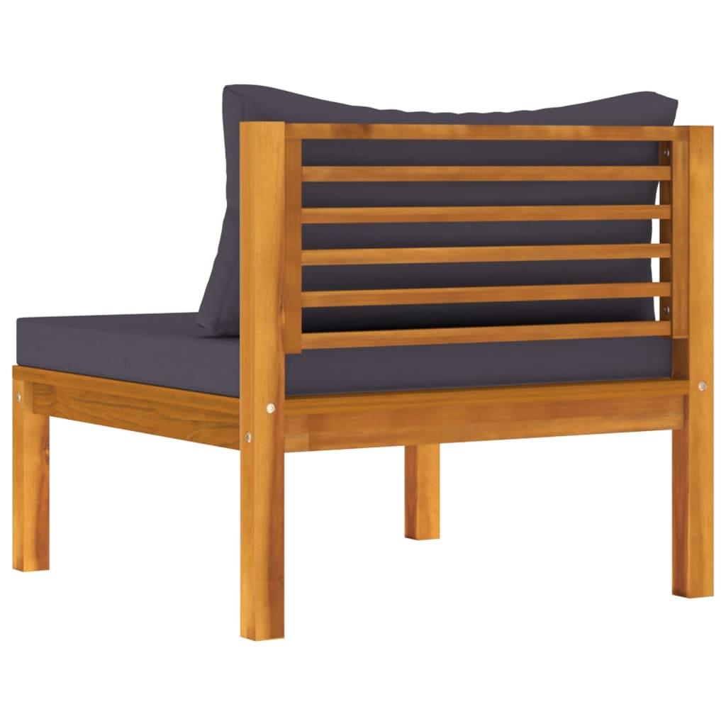 2 Piece Patio Sofa Set with Dark Gray Cushions Acacia Wood at Set Shop and Smile