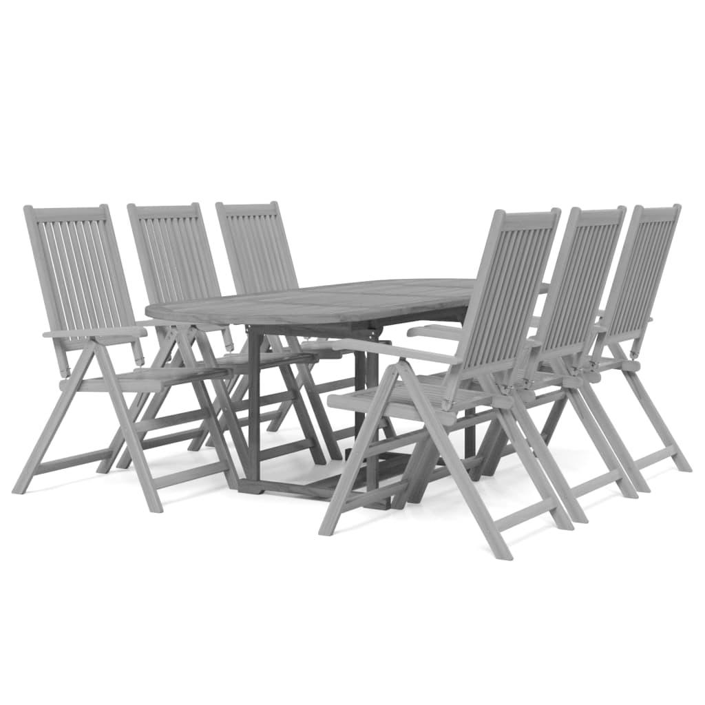7 Piece Patio Dining Set Solid Wood Acacia at Set Shop and Smile