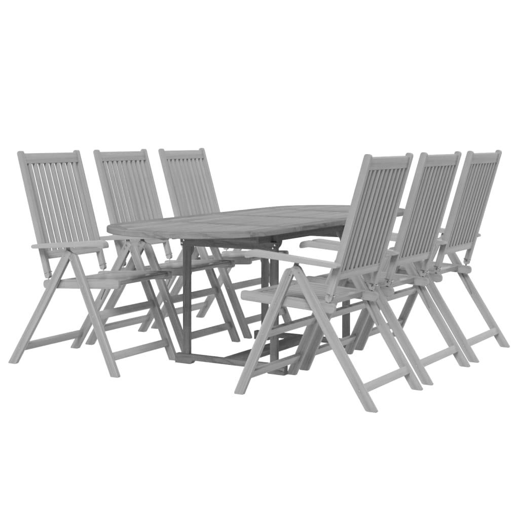 7 Piece Patio Dining Set Solid Wood Acacia at Set Shop and Smile