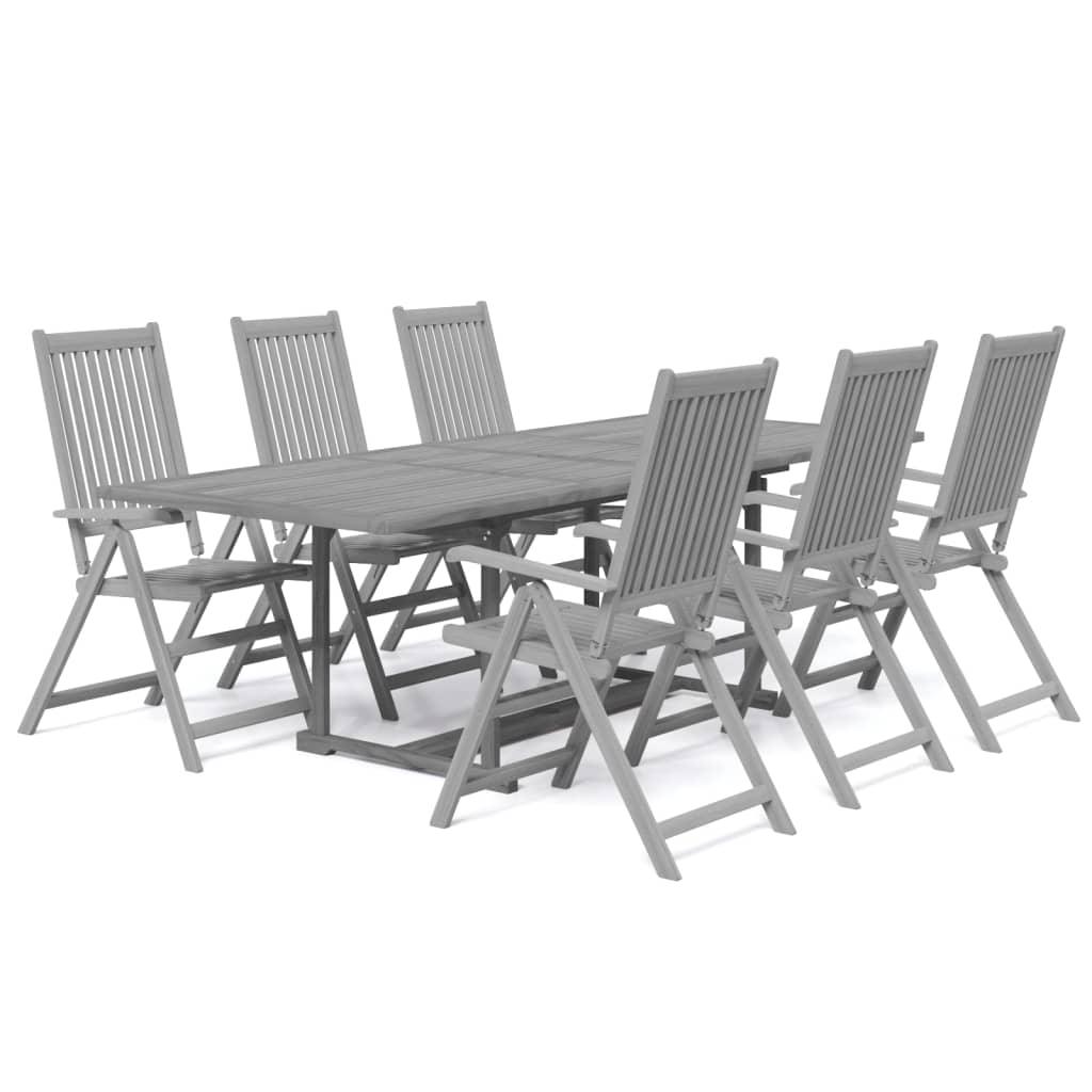 7 Piece Patio Dining Set Solid Wood Acacia at Set Shop and Smile