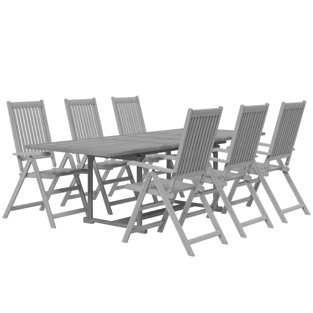 7 Piece Patio Dining Set Solid Wood Acacia at Set Shop and Smile