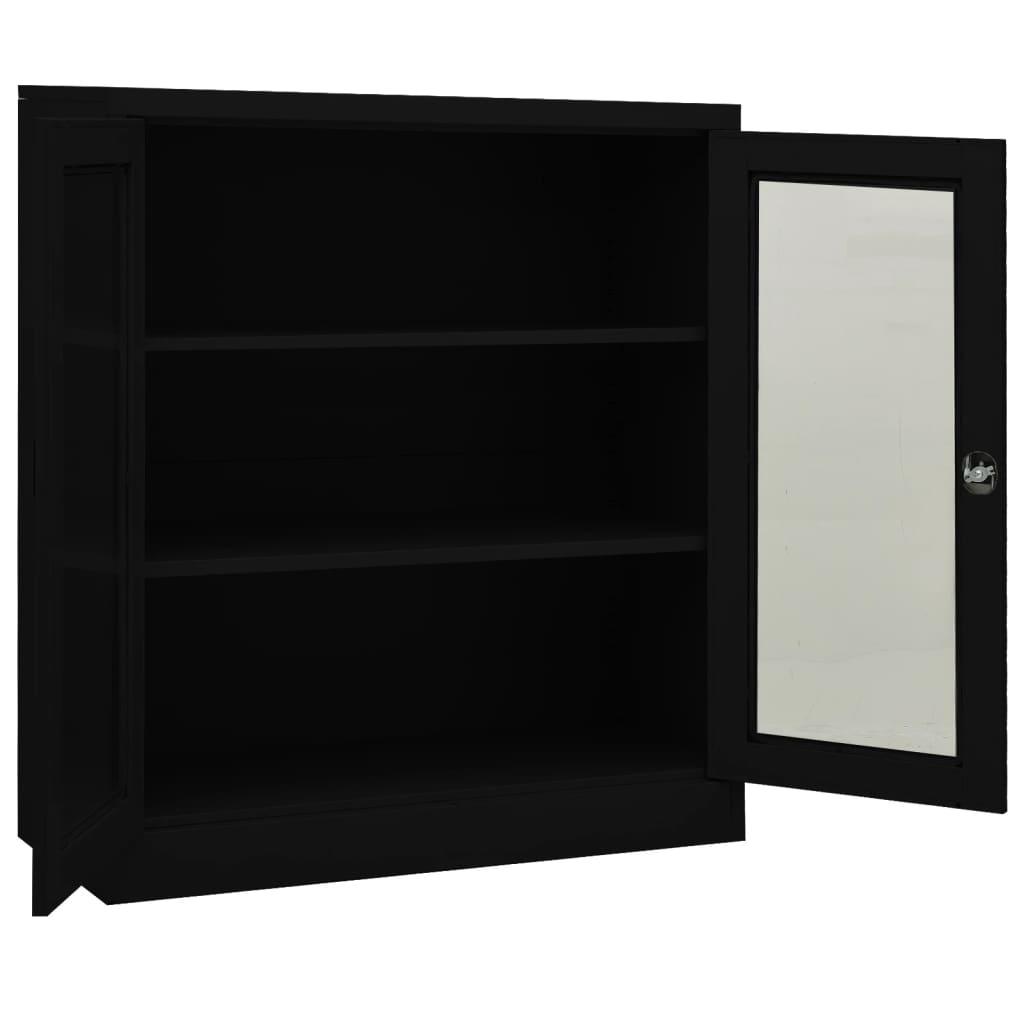 Office Cabinet Black 35.4"x15.7"x41.3" Steel at Set Shop and Smile